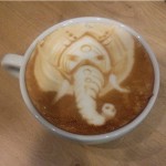 Latte art słoń